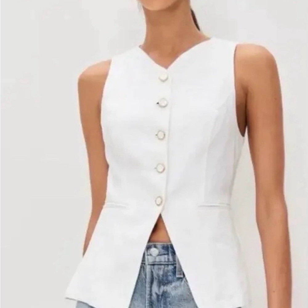 Reformation linen Aspen Vest NWT